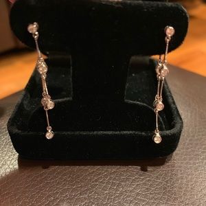 18k White gold diamond dangle Earrings
